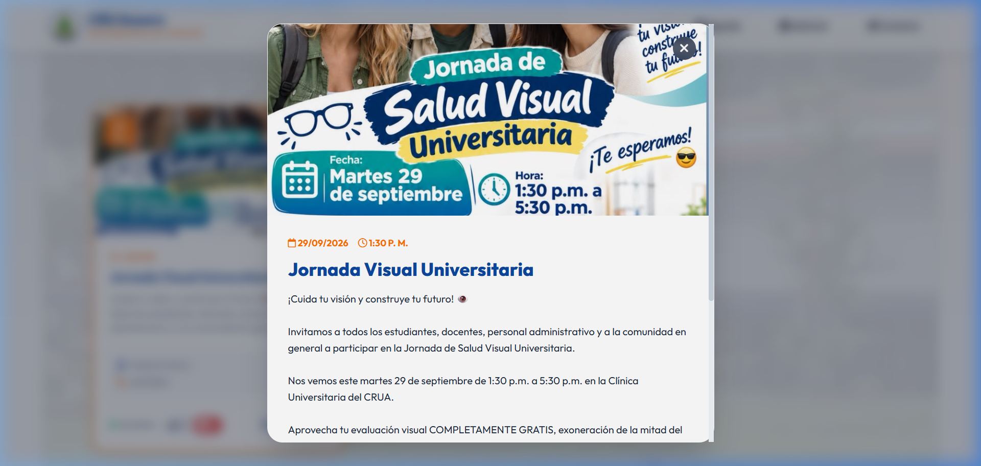 Modal de Detalles de la Actividad