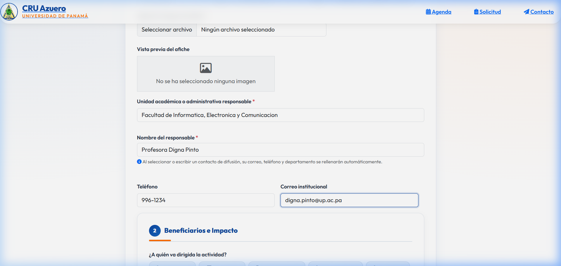 Paso 1 - Datos Generales de la Solicitud