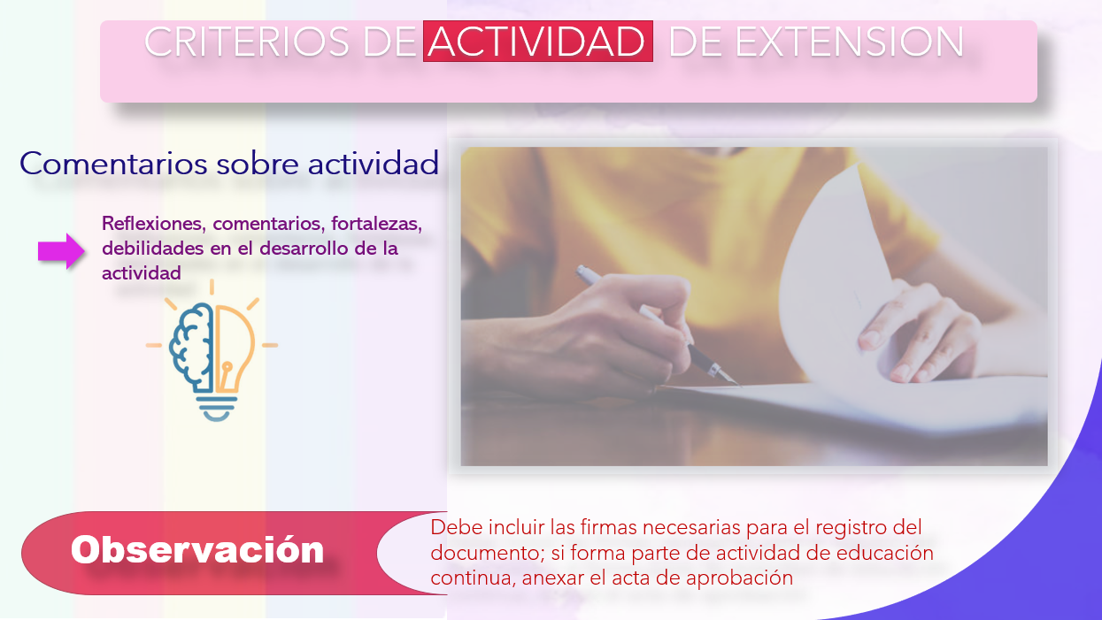 CRITERIOS DE EXTENSION